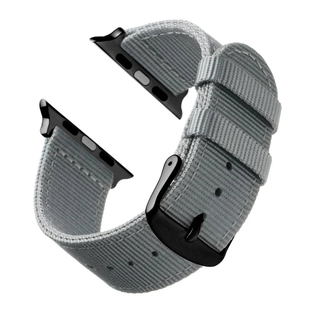 Apple Watch Nylon Watch Band - Gray/Black - Image 4