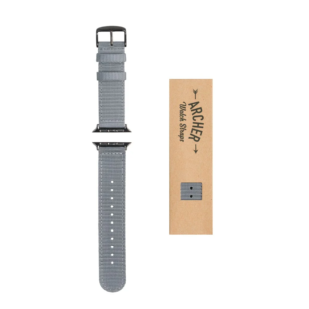 Apple Watch Nylon Watch Band - Gray/Black - Image 7