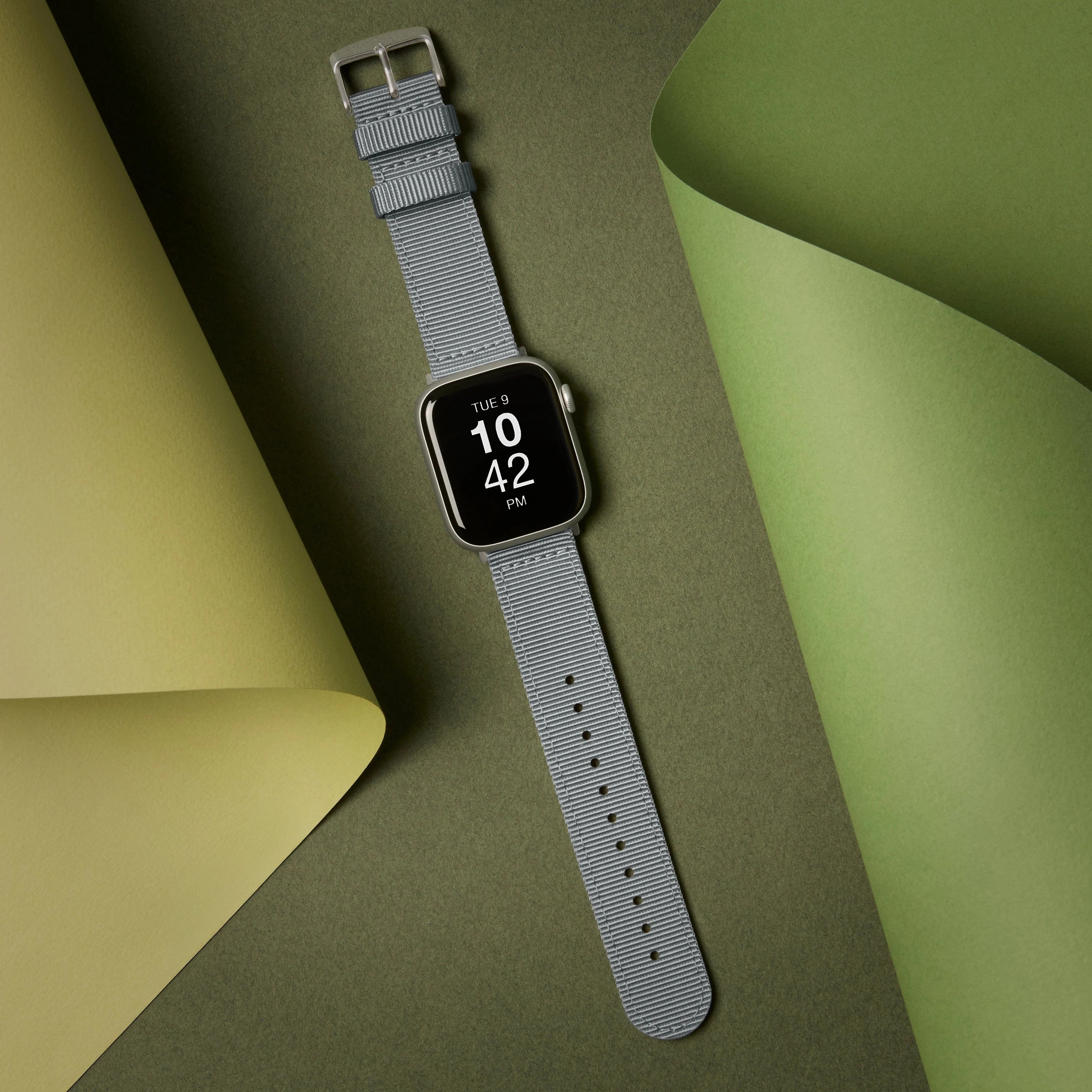 Apple Watch Nylon Watch Band - Gray/Stainless - Image 3