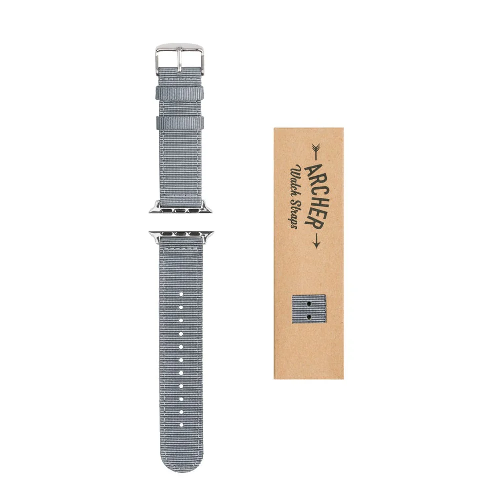 Apple Watch Nylon Watch Band - Gray/Stainless - Image 7