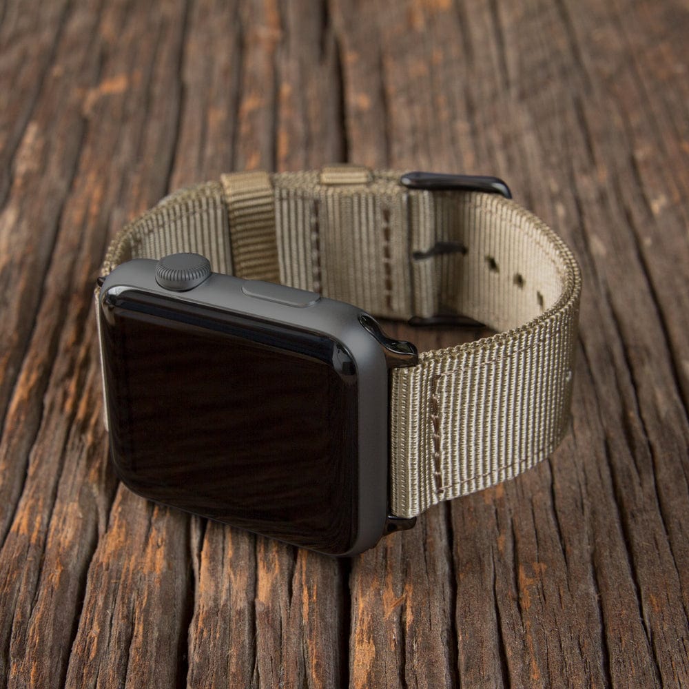 Apple Watch Nylon Watch Band - Khaki/Black - Image 3