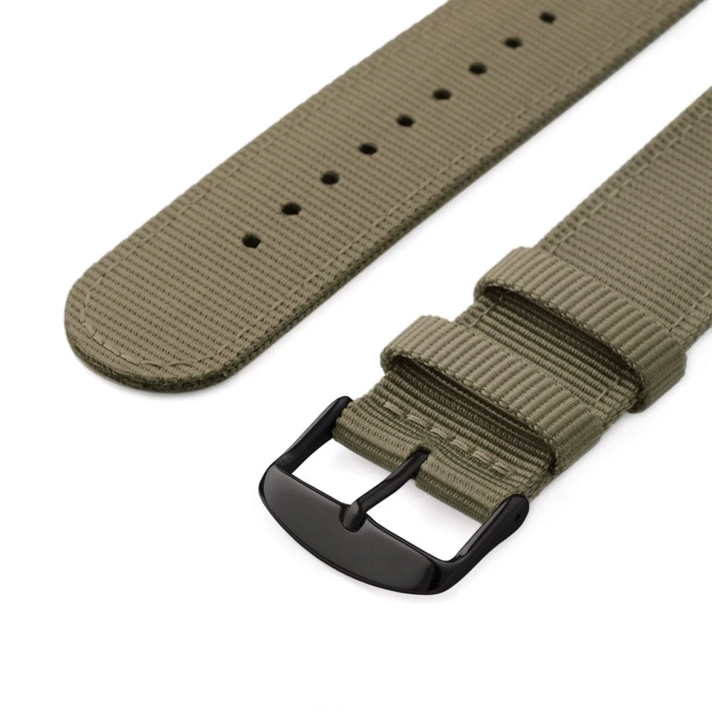 Apple Watch Nylon Watch Band - Khaki/Black - Image 7