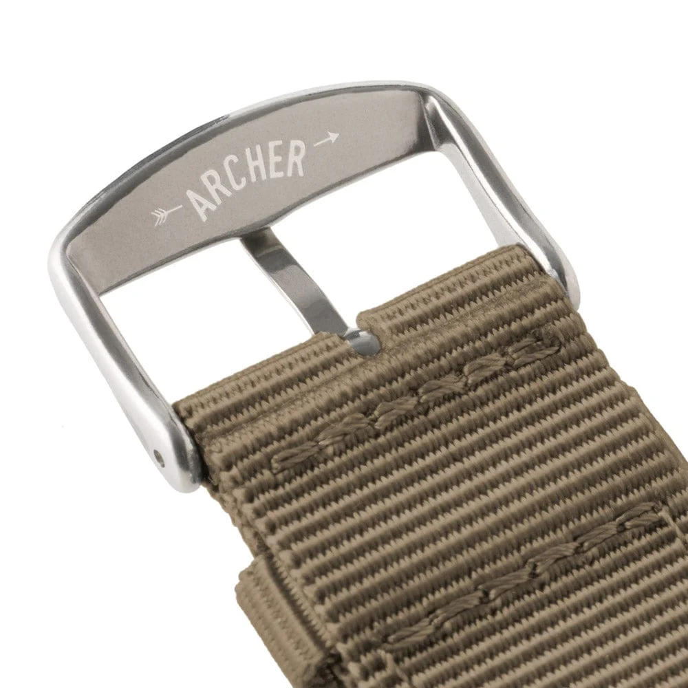 Apple Watch Nylon Watch Band - Khaki/Stainless - Image 8