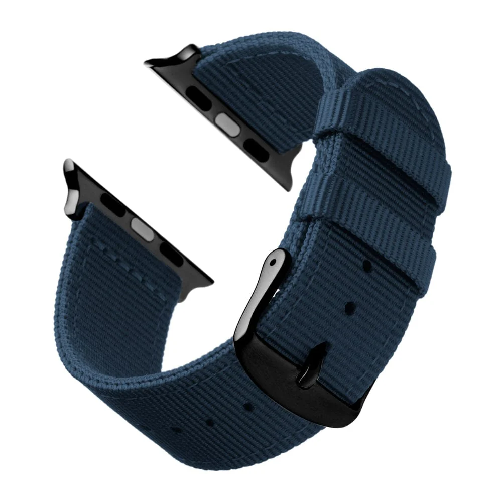 Apple Watch Nylon Watch Band - Navy/Black - Image 4