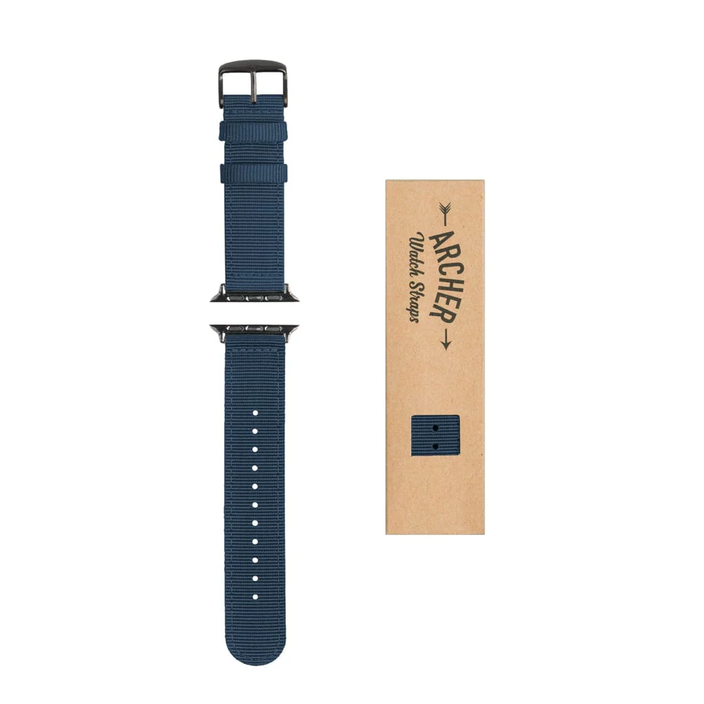Apple Watch Nylon Watch Band - Navy/Black - Image 7