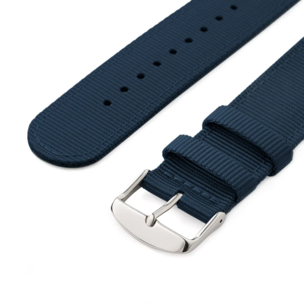Apple Watch Nylon Watch Band - Navy/Stainless - Image 6