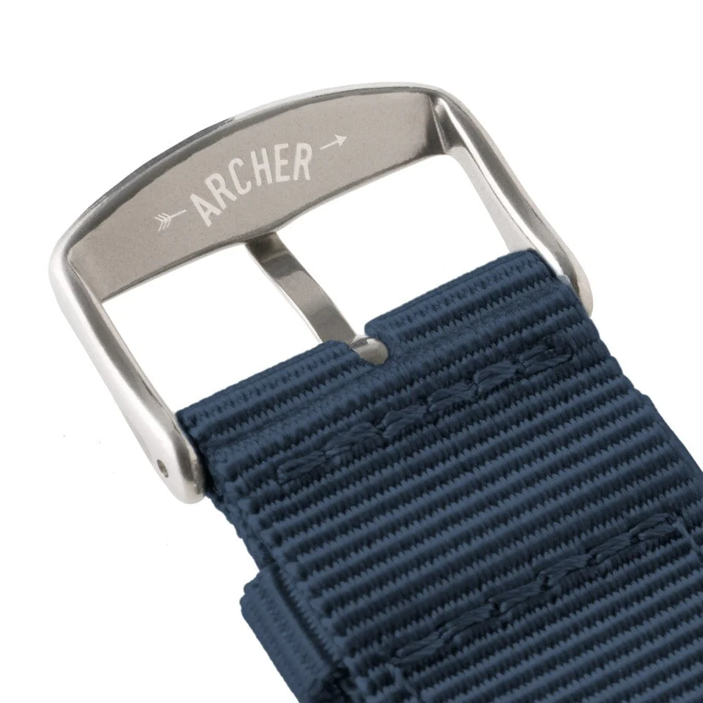 Apple Watch Nylon Watch Band - Navy/Stainless - Image 8