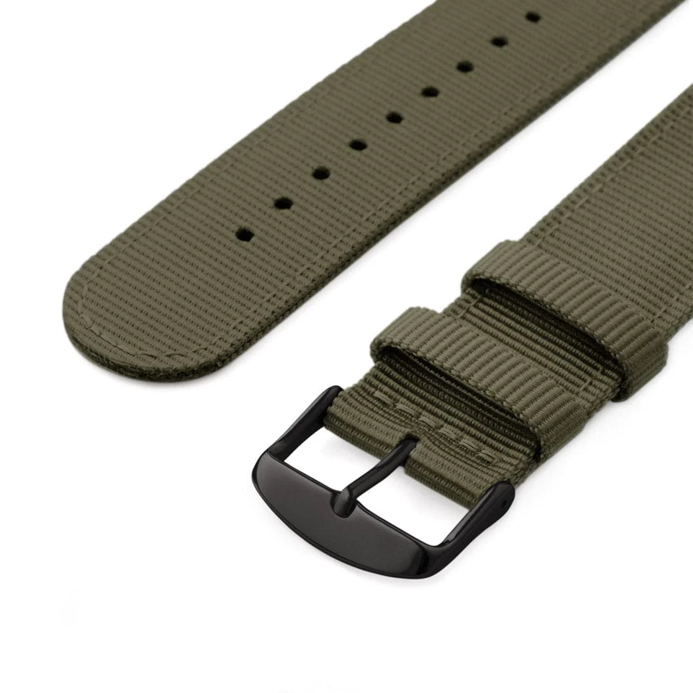 Apple Watch Nylon Watch Band - Olive/Black - Image 6