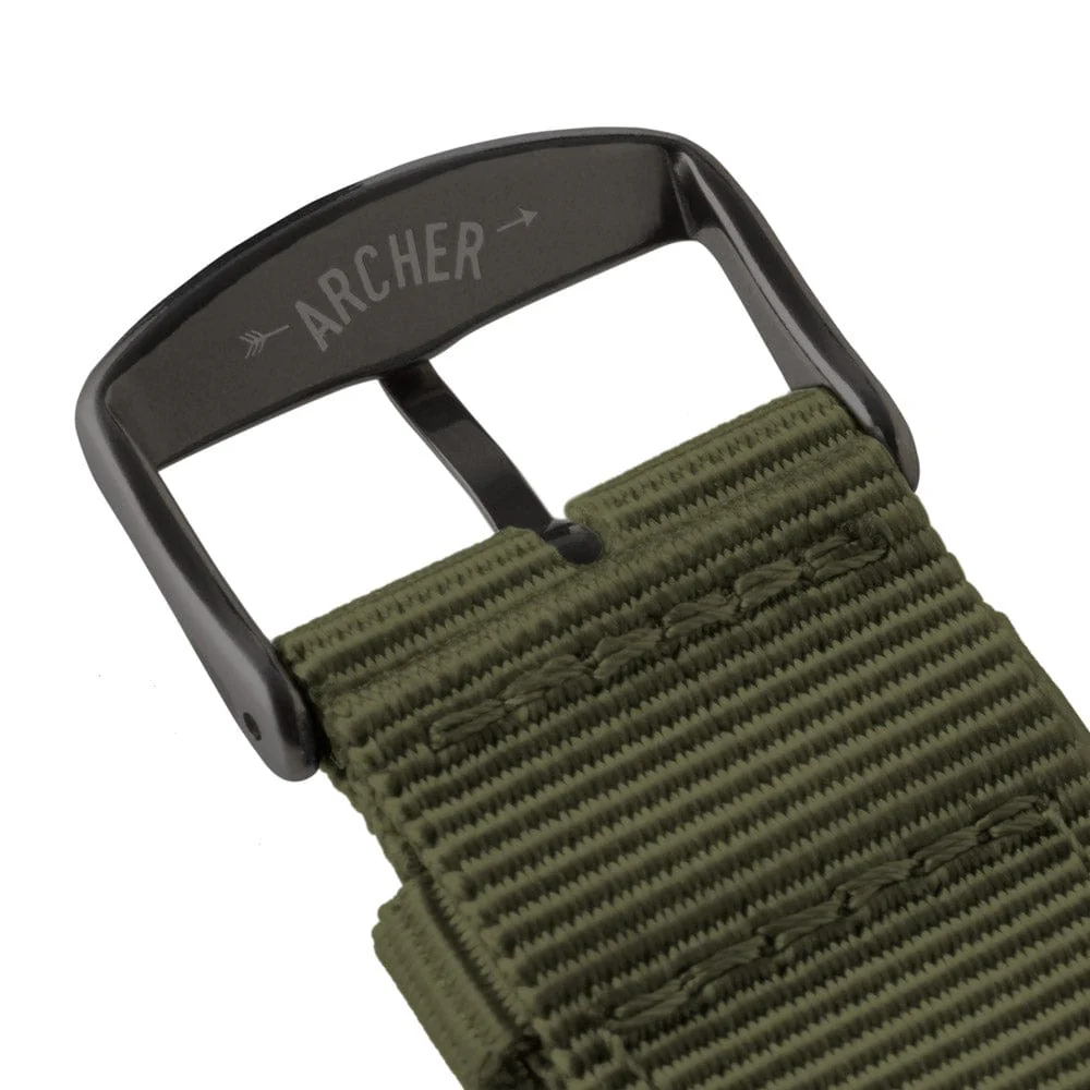 Apple Watch Nylon Watch Band - Olive/Black - Image 8