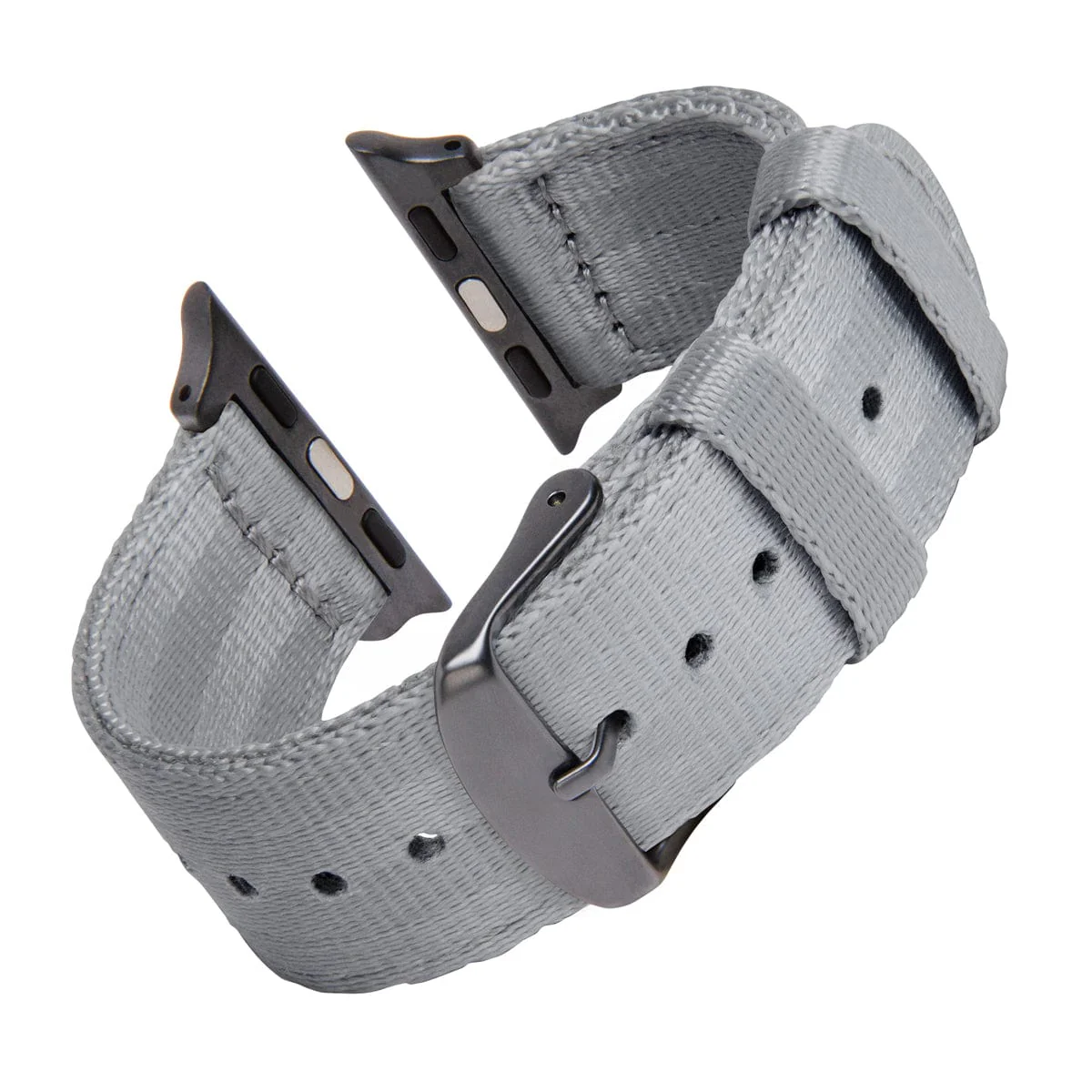 Apple Watch Seat Belt Nylon Watch Band - Gray/Gray - Image 4