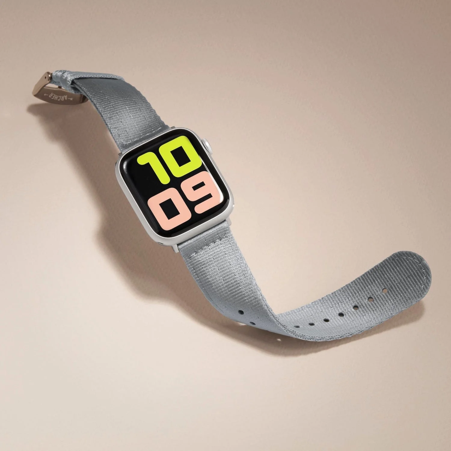 Apple Watch Seat Belt Nylon Watch Band - Gray/Stainless - Image 3