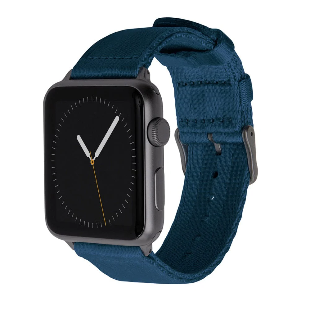 Apple Watch Seat Belt Nylon Watch Band - Navy/Gray