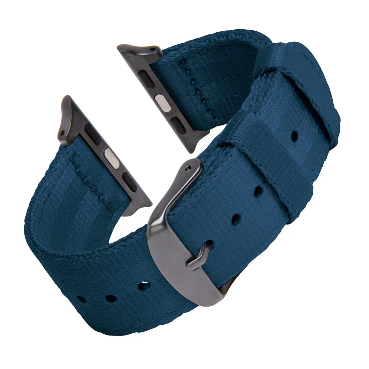 Apple Watch Seat Belt Nylon Watch Band - Navy/Gray - Image 4
