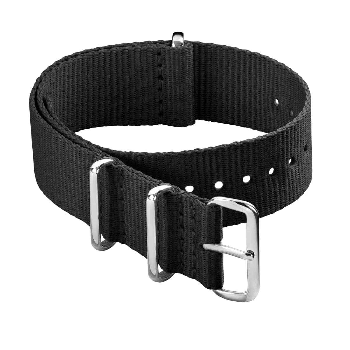 Classic Military Style Nylon Watch Band - Black