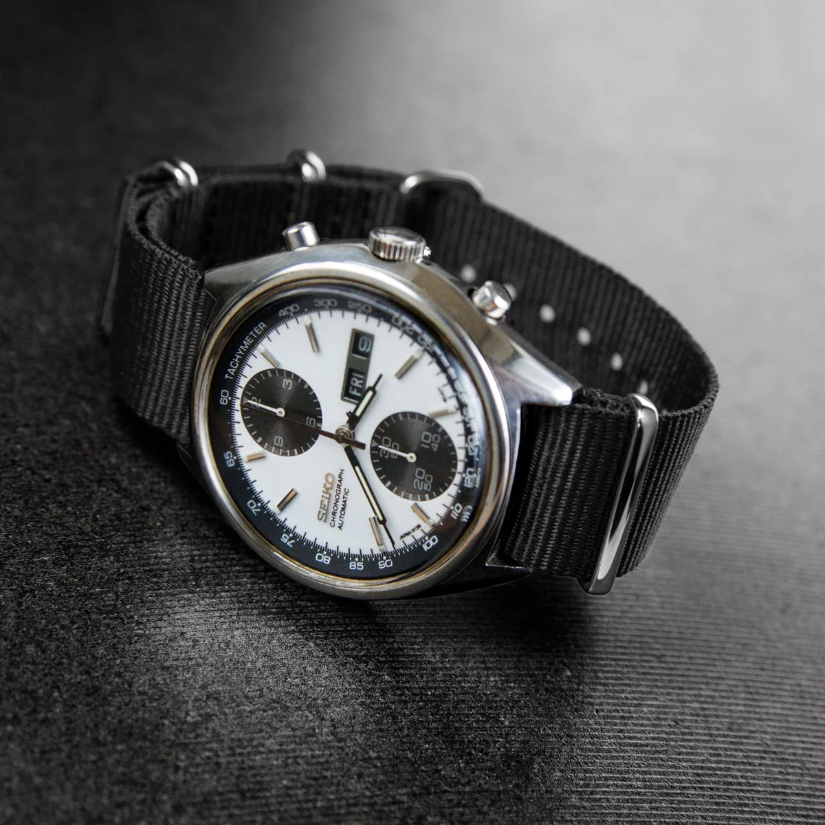 Classic Military Style Nylon Watch Band - Black - Image 3