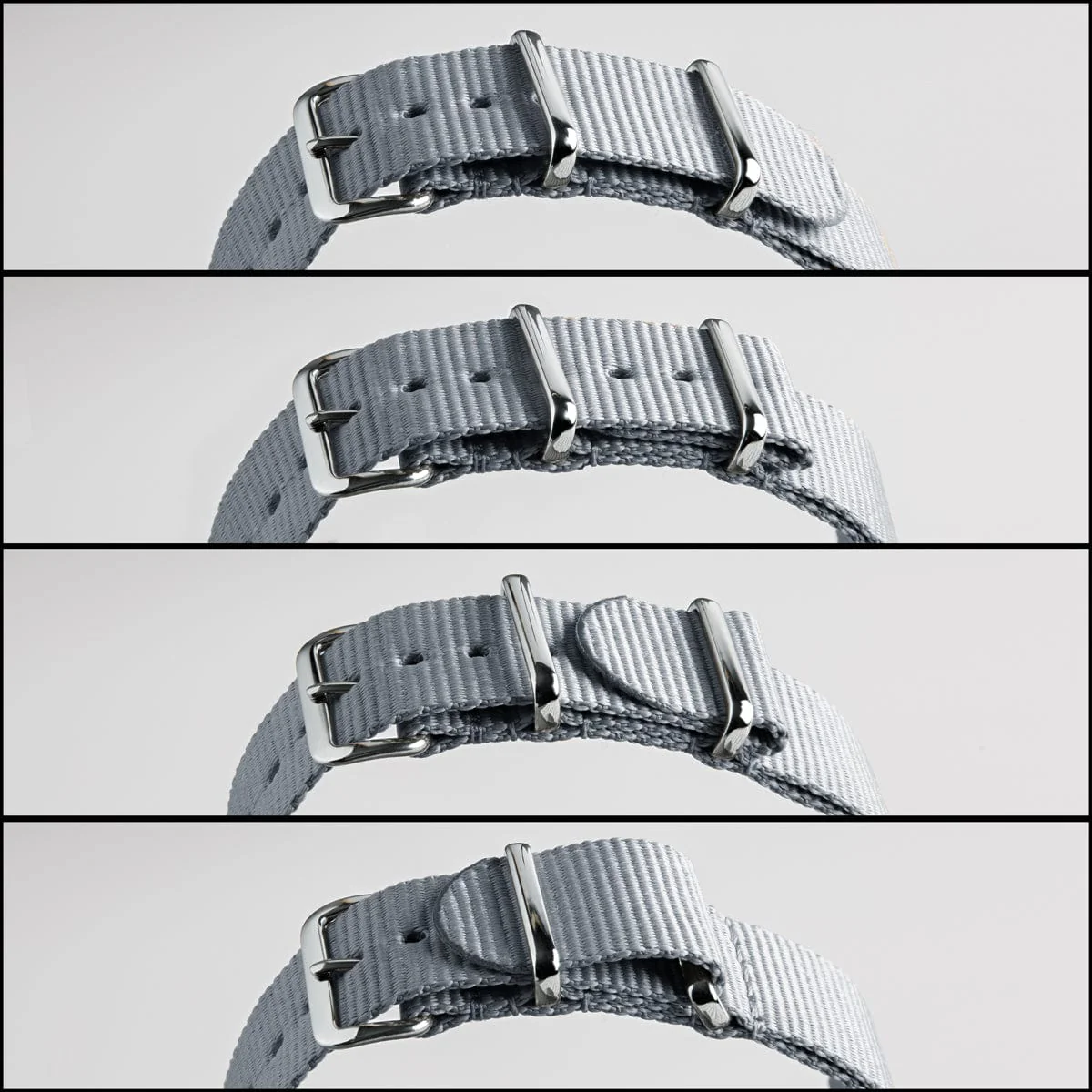 Classic Military Style Nylon Watch Band - Black - Image 5