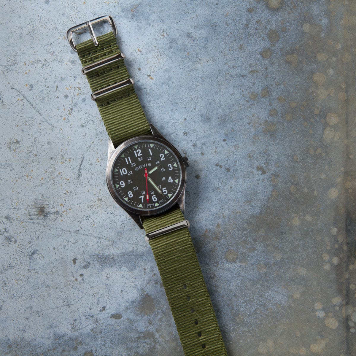 Classic Military Style Nylon Watch Band - Olive - Image 3