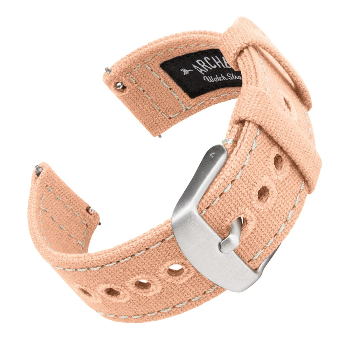 Quick Release Canvas Watch Band - Pale Coral