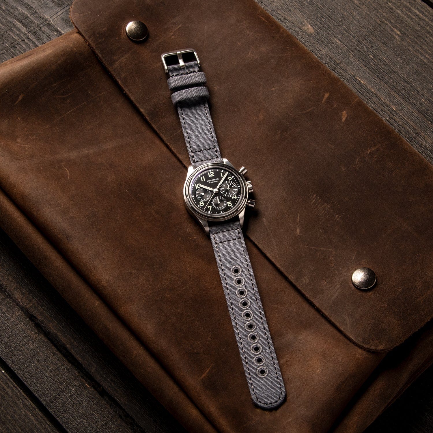 Quick Release Canvas Watch Band - Slate Gray - Image 3