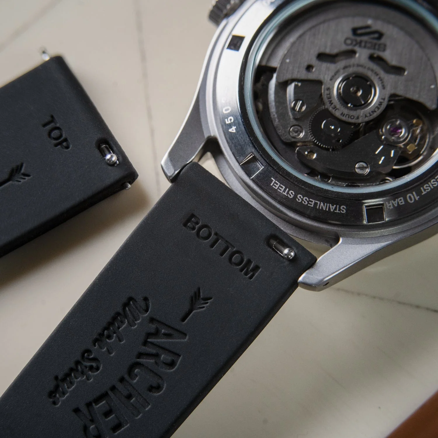 Quick Release Custom Fit Silicone Watch Band - Black - Image 3