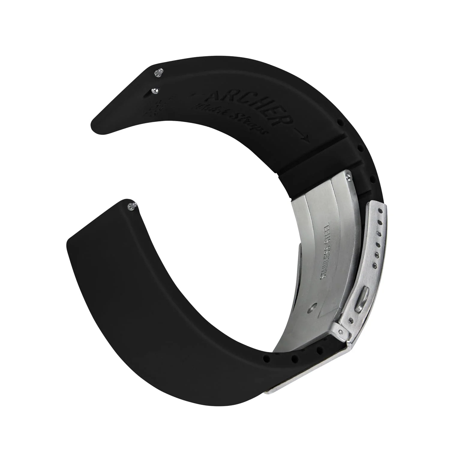 Quick Release Custom Fit Silicone Watch Band - Black - Image 4