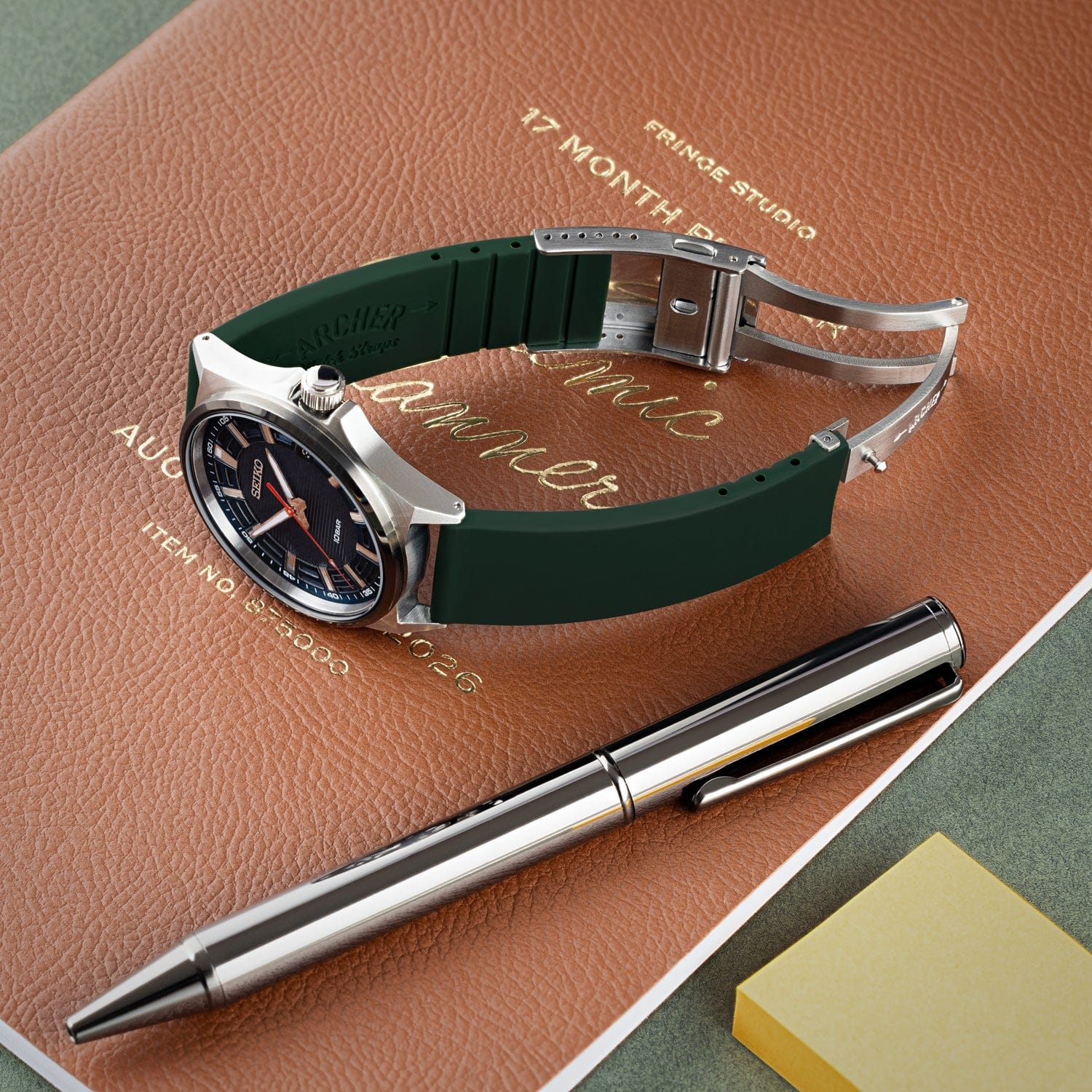 Quick Release Custom Fit Silicone Watch Band - British Racing Green - Image 2