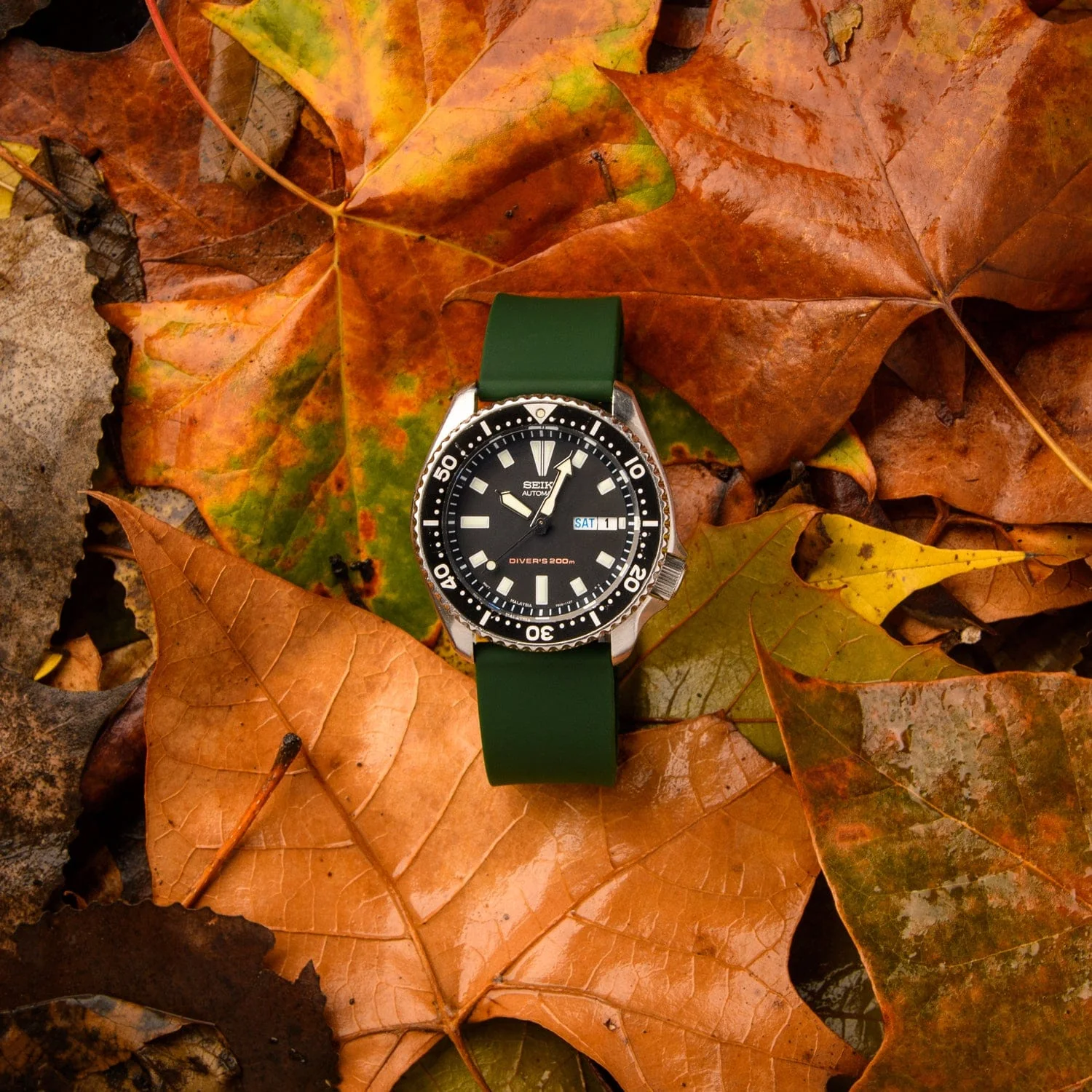 Quick Release Custom Fit Silicone Watch Band - British Racing Green - Image 3