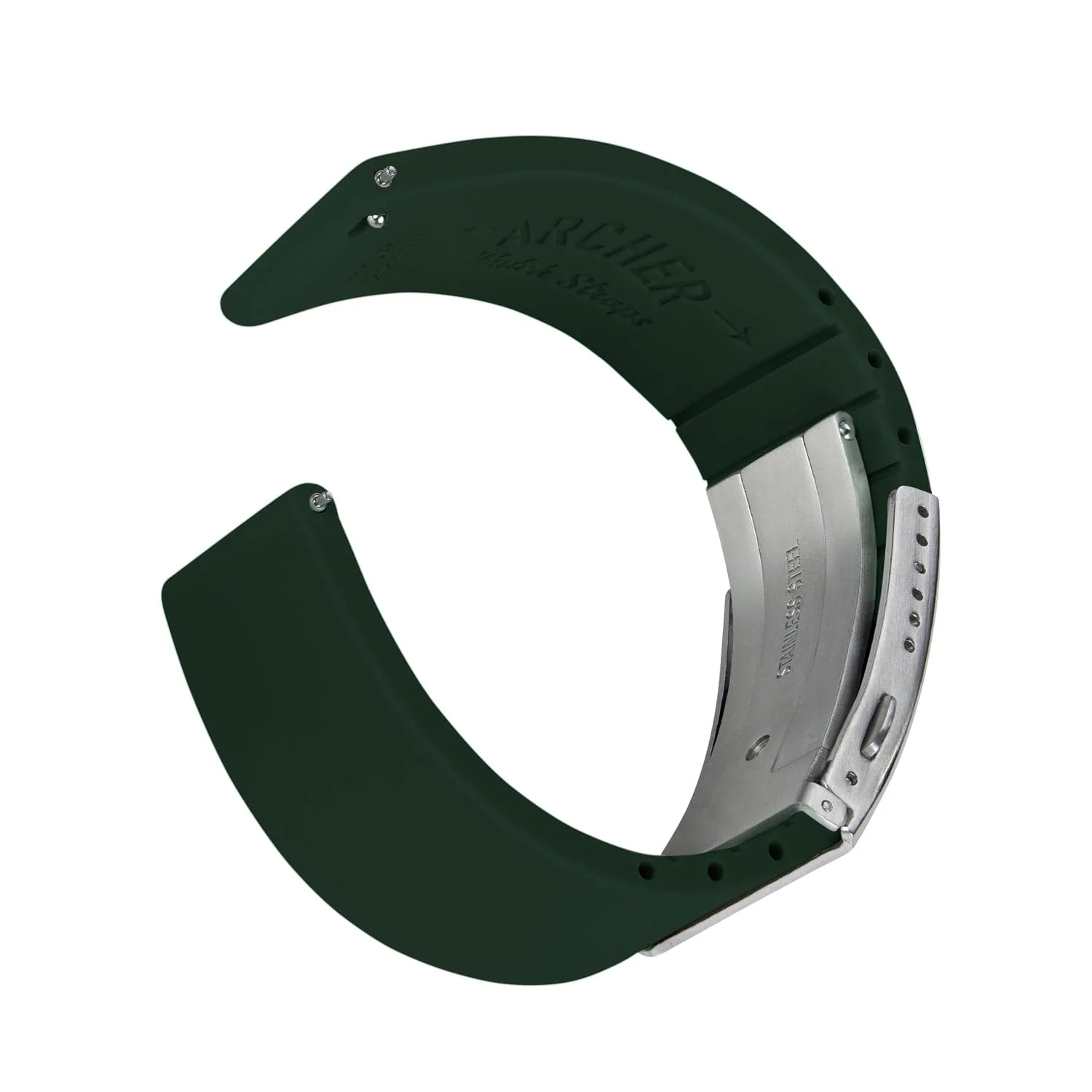 Quick Release Custom Fit Silicone Watch Band - British Racing Green - Image 4