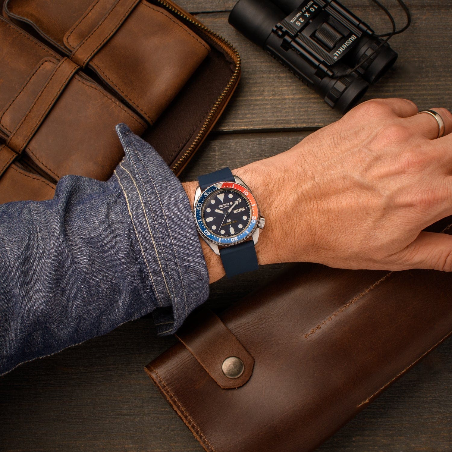 Quick Release Custom Fit Silicone Watch Band - Midnight Blue - Image 2
