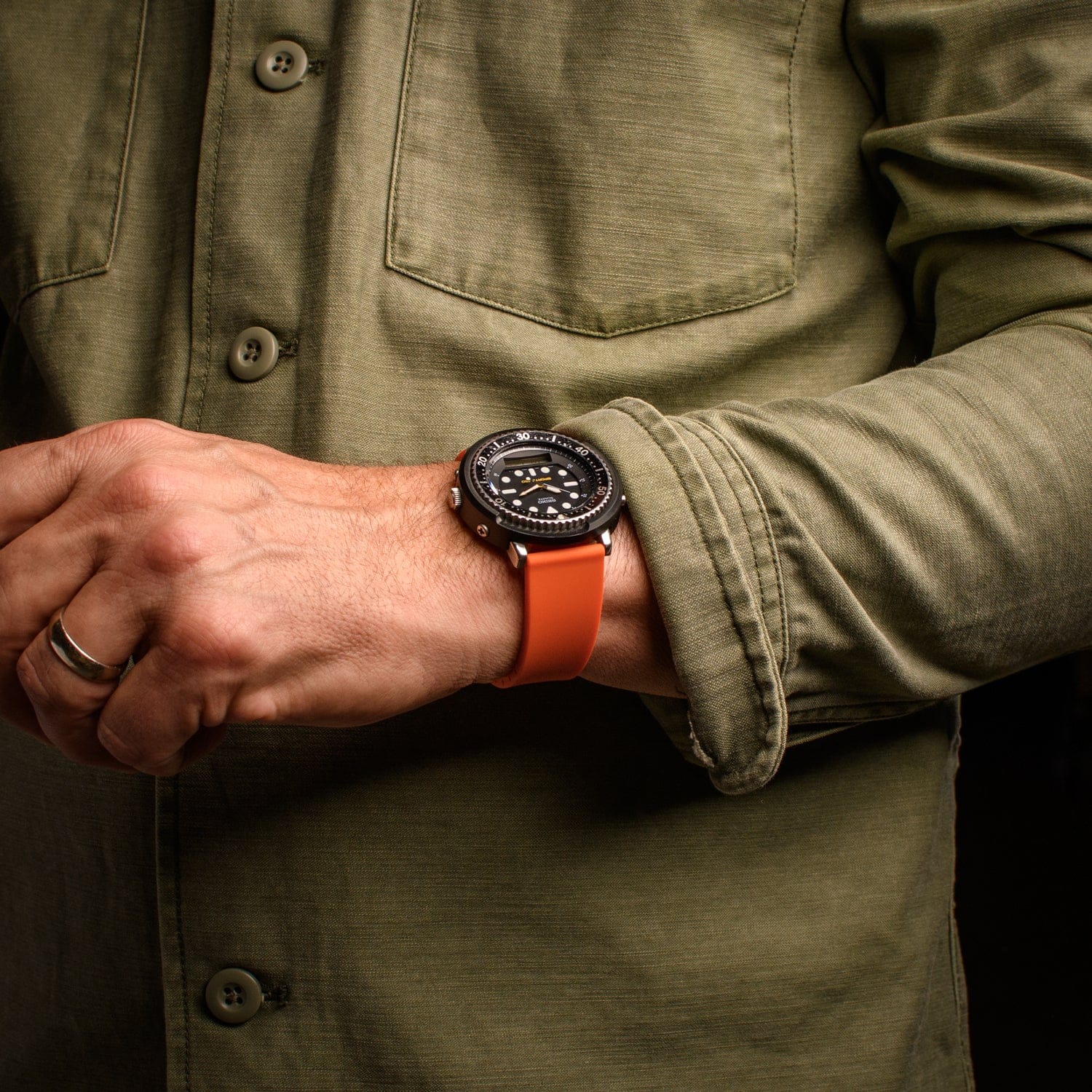 Quick Release Custom Fit Silicone Watch Band - Portland Orange - Image 2