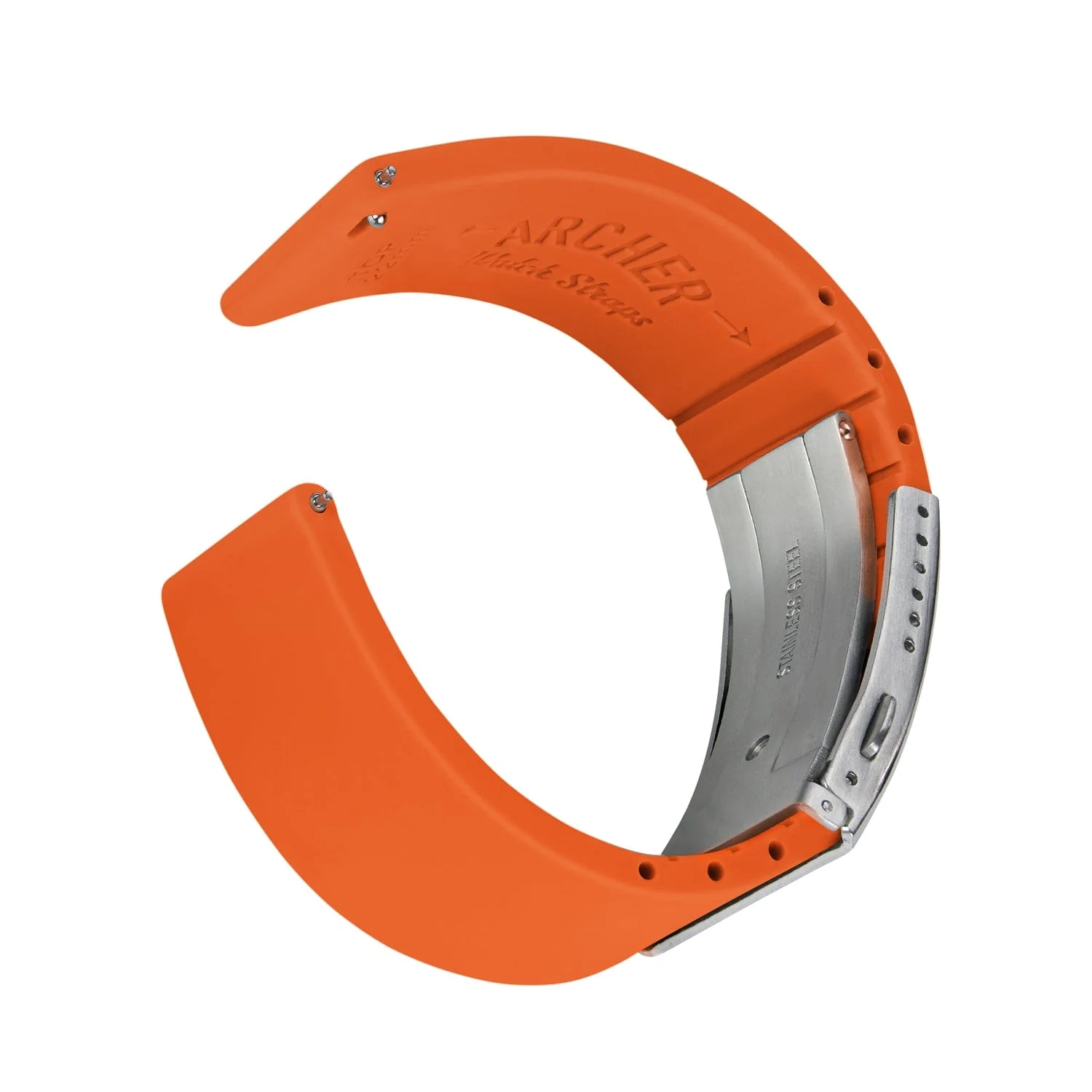 Quick Release Custom Fit Silicone Watch Band - Portland Orange - Image 4