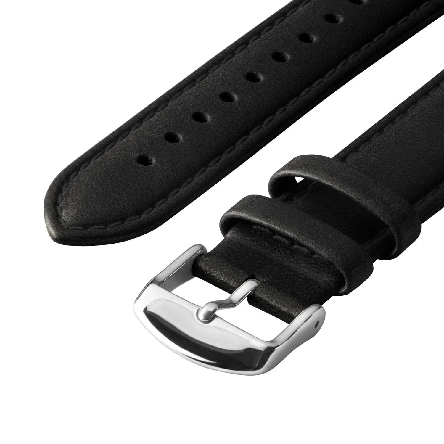 Quick Release Leather Watch Band - Black/Matched - Image 5