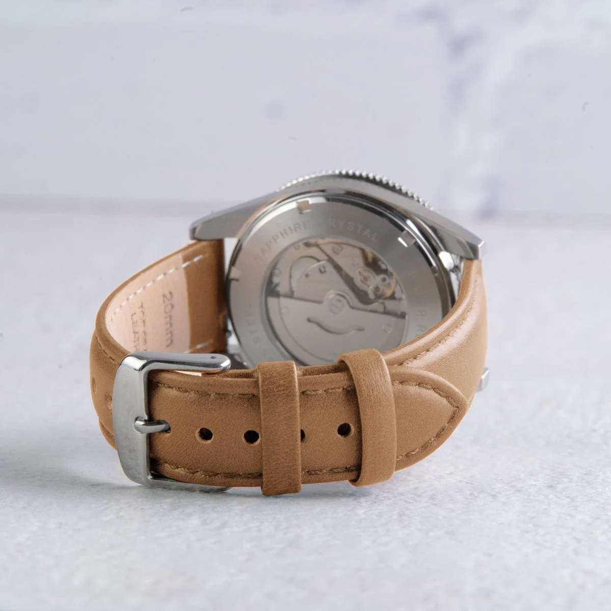 Quick Release Leather Watch Band - Camel Tan/Matched - Image 2