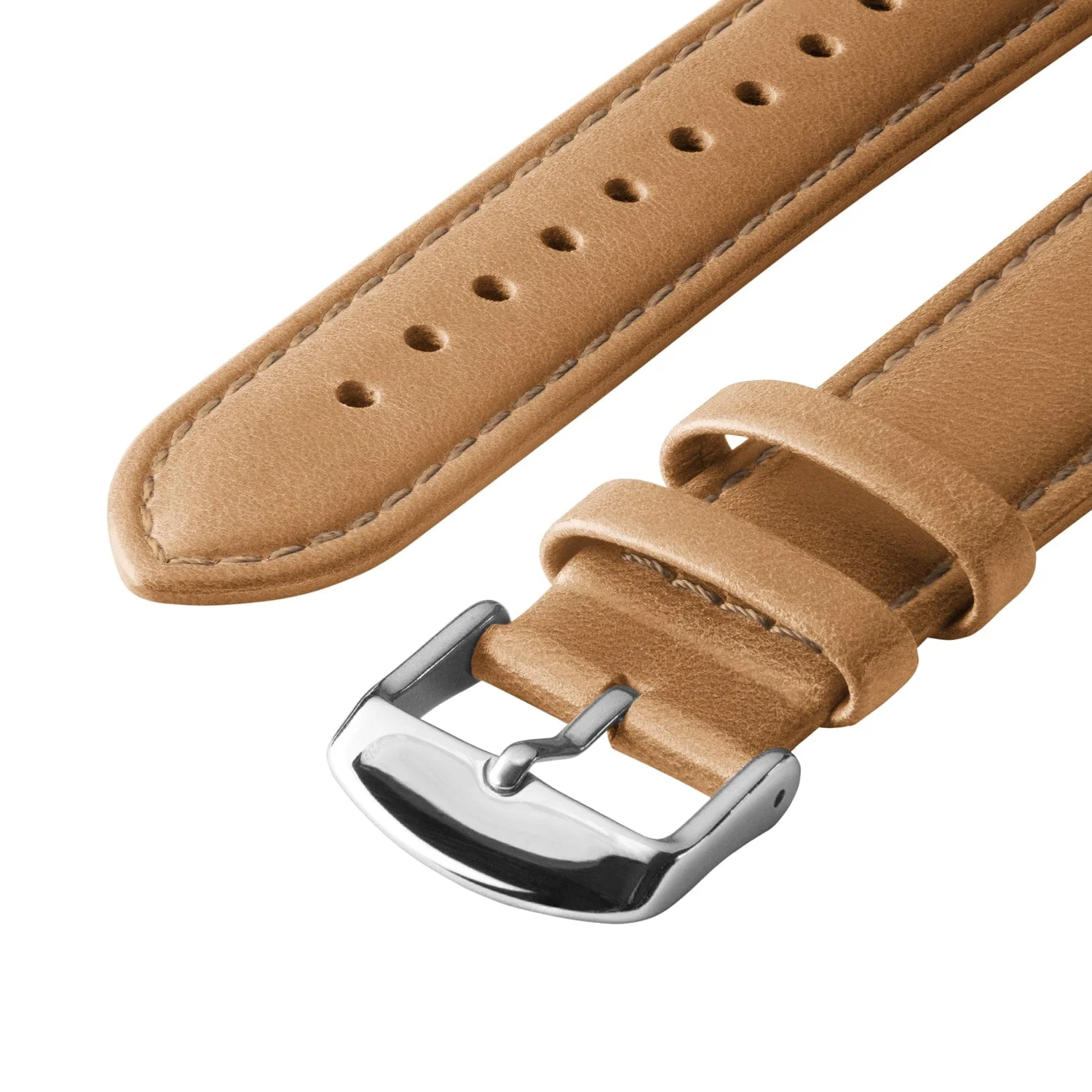 Quick Release Leather Watch Band - Camel Tan/Matched - Image 5