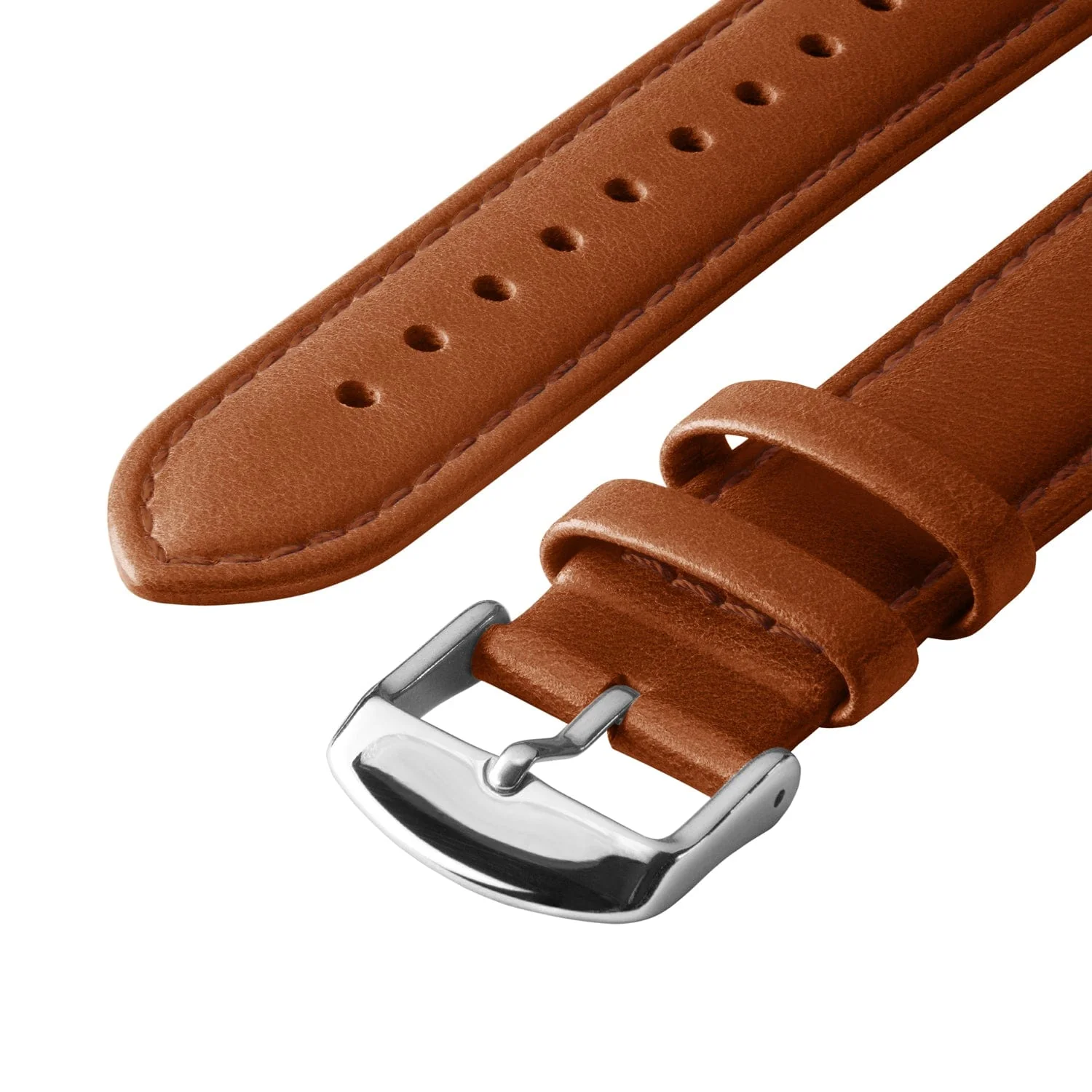 Quick Release Leather Watch Band - Cognac/Matched - Image 5