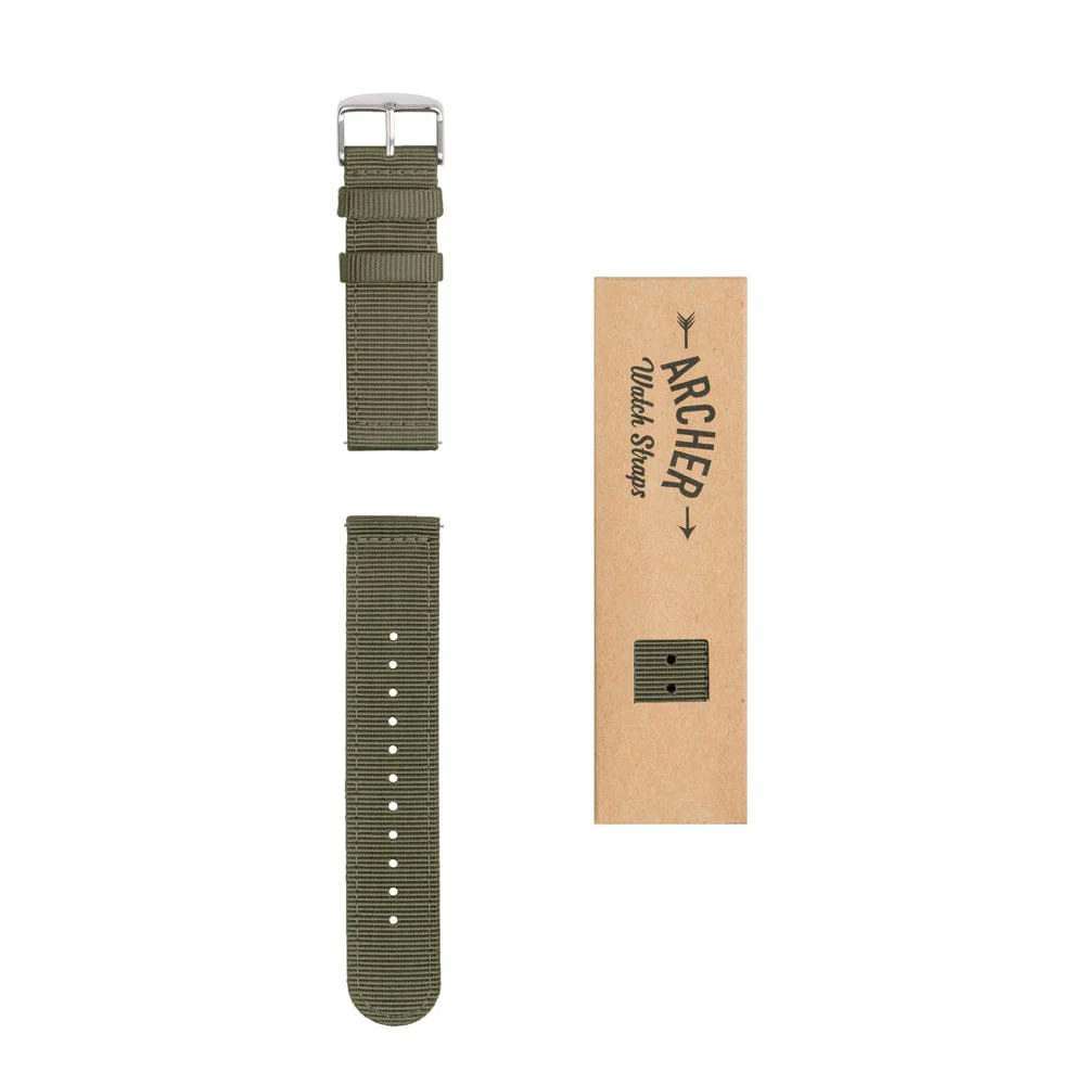 Quick Release Nylon Watch Band - Olive - Image 7