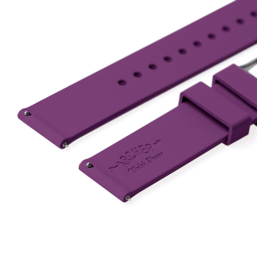 Quick Release Silicone Watch Band - Deep Purple - Image 7