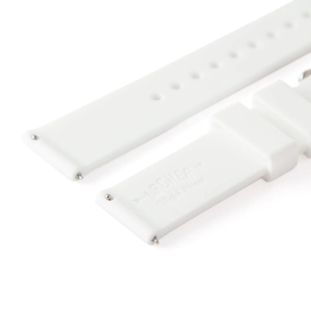 Quick Release Silicone Watch Band - White - Image 7
