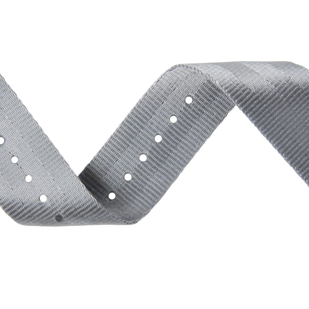 Seat Belt Nylon Military Style Watch Band - Gray, Black Hardware - Image 5