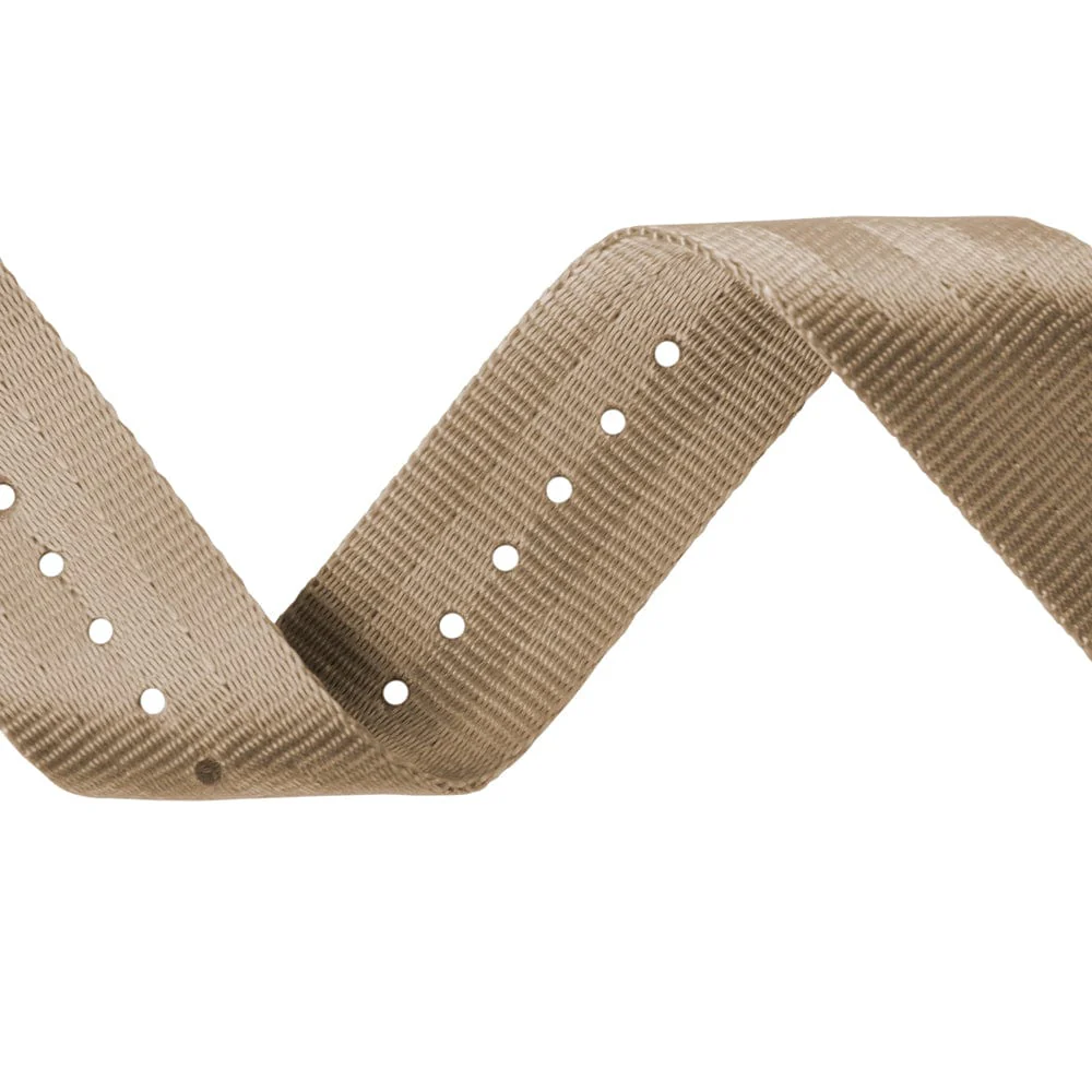 Seat Belt Nylon Military Style Watch Band - Khaki, Black Hardware - Image 5