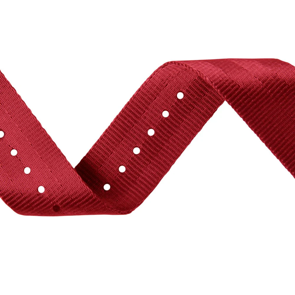 Seat Belt Nylon Military Style Watch Band - Red, Black Hardware - Image 5