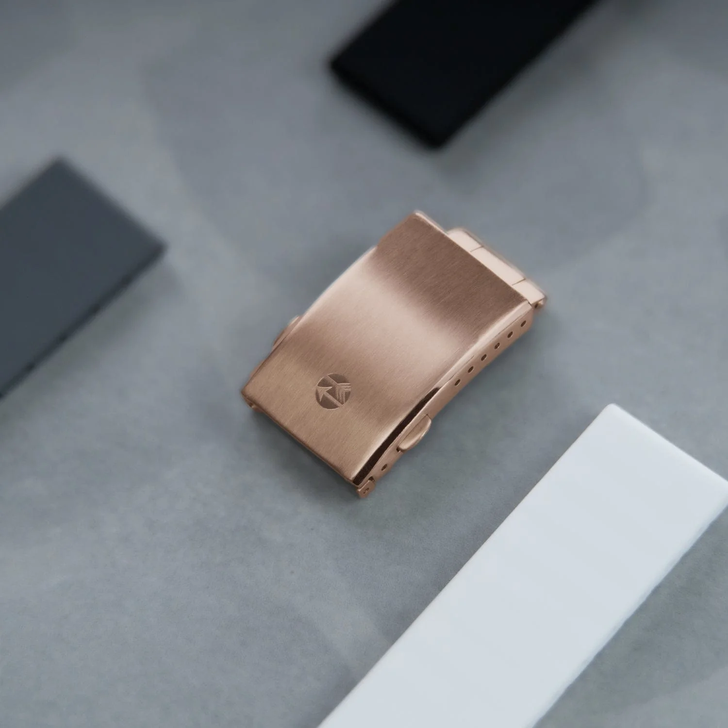 Stainless Steel Clasp for Quick Release Custom Fit Silicone - Brushed Rose Gold - Image 2